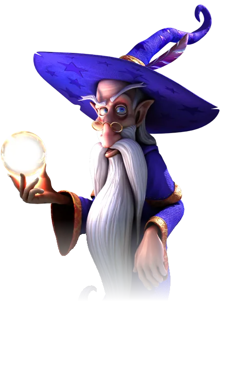 National Casino wizard holding a glowing orb
